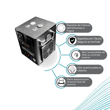 Maquina de Fogo Frio 600w Efeito Faíscas